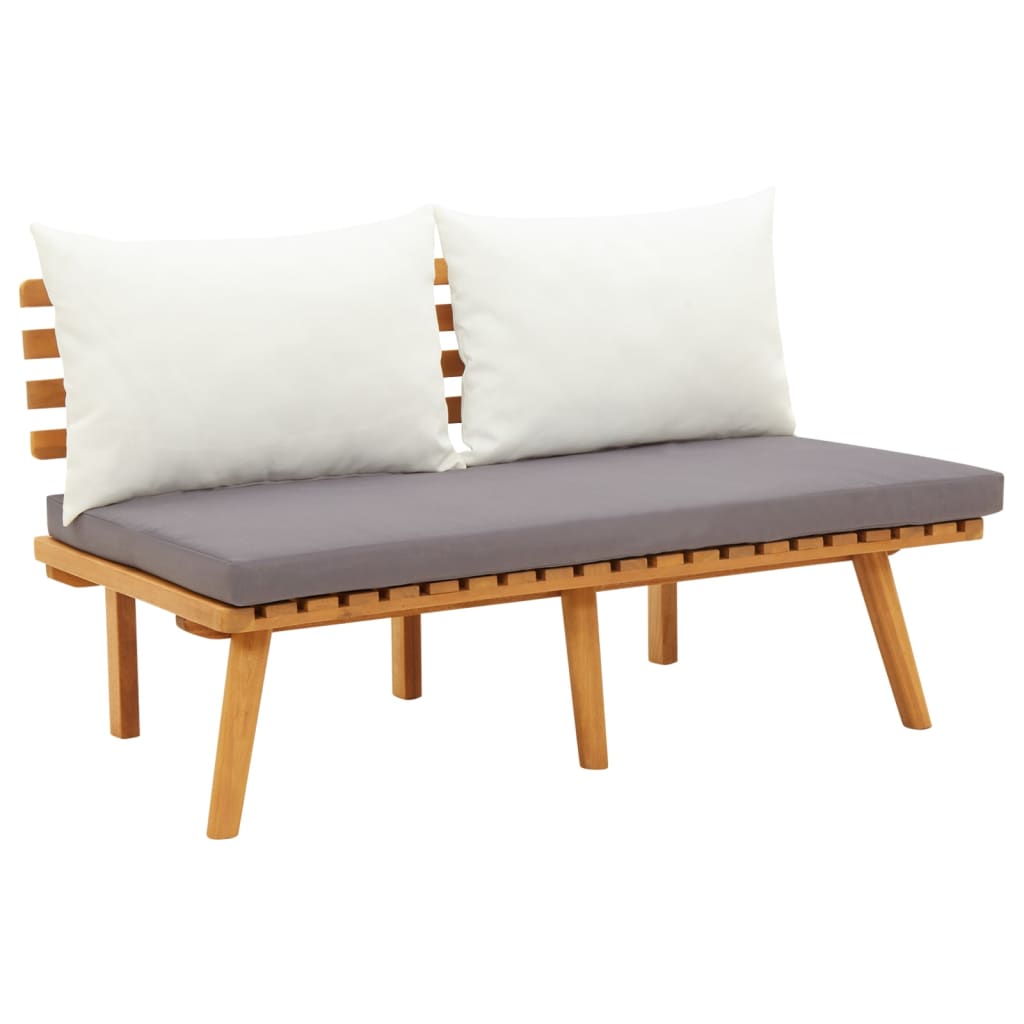 Salon de jardin 3 pcs avec coussins Bois d'acacia massif