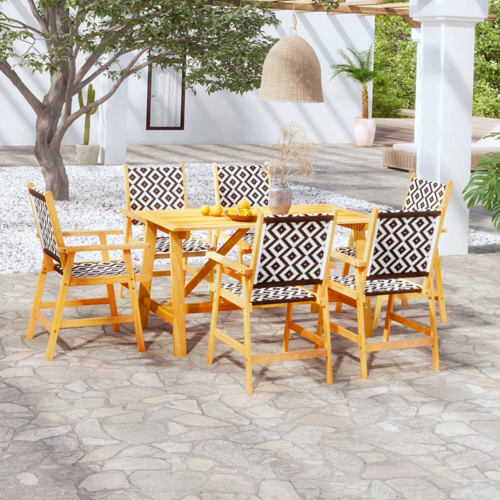 Ensemble à manger de jardin 7 pcs Bois d'acacia solide