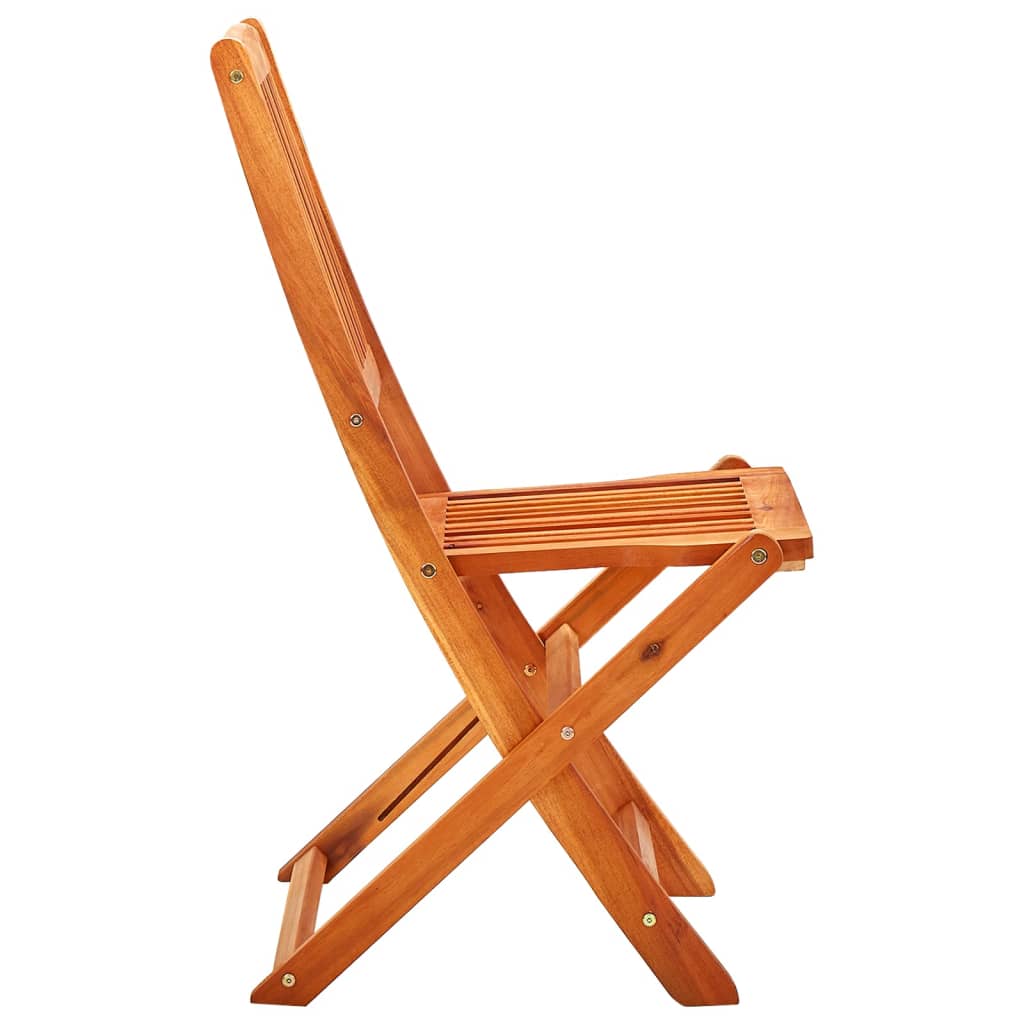 Ensemble à manger d'extérieur pliable 3 pcs Bois d'eucalyptus