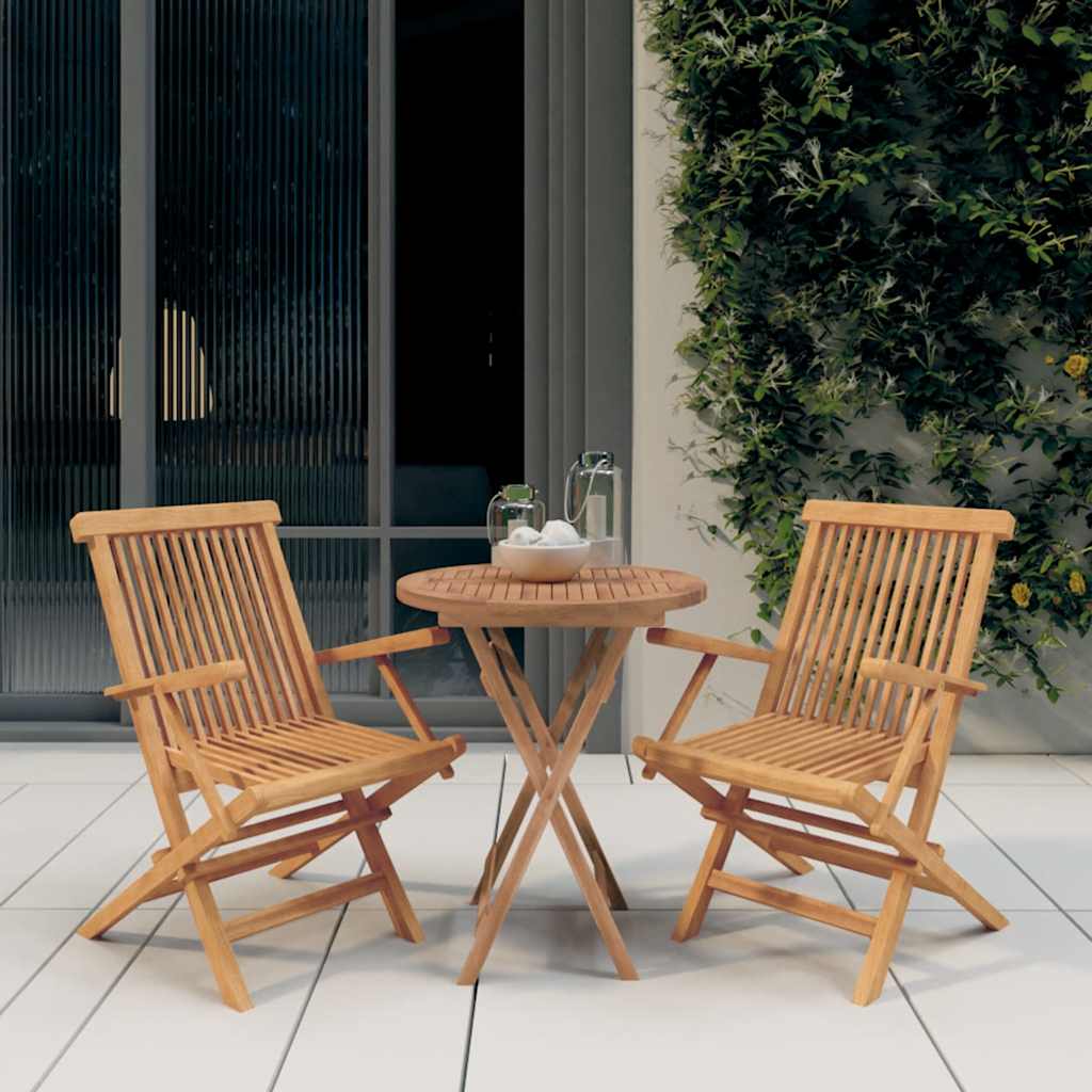 Ensemble à manger de jardin 3 pcs Bois de teck massif