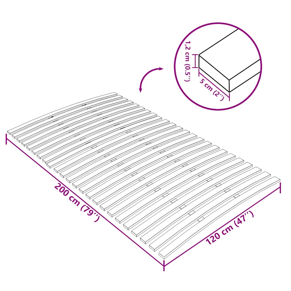 Latte de rechange pour sommier avec 24 lattes 120 x 200 cm - XIOS