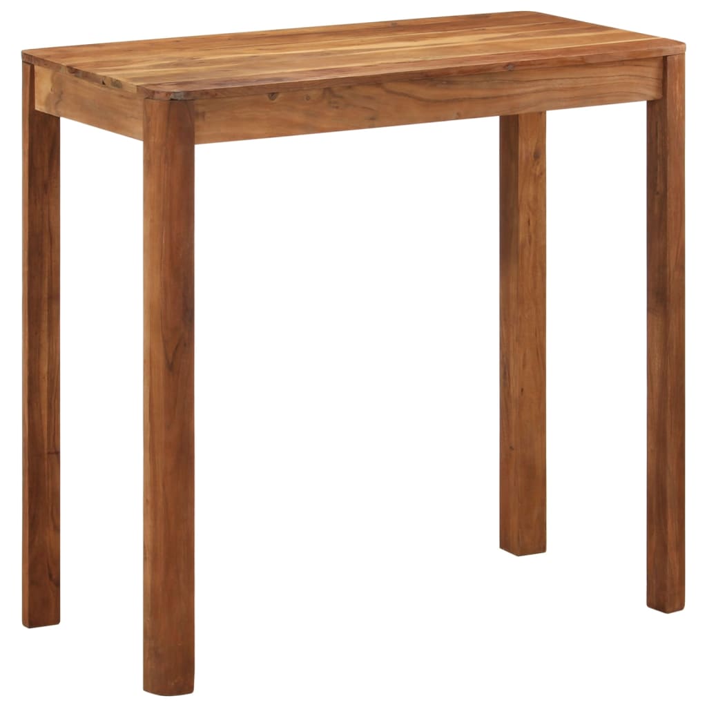 Table de bar bois massif d'acacia et finition miel 110x55x106cm