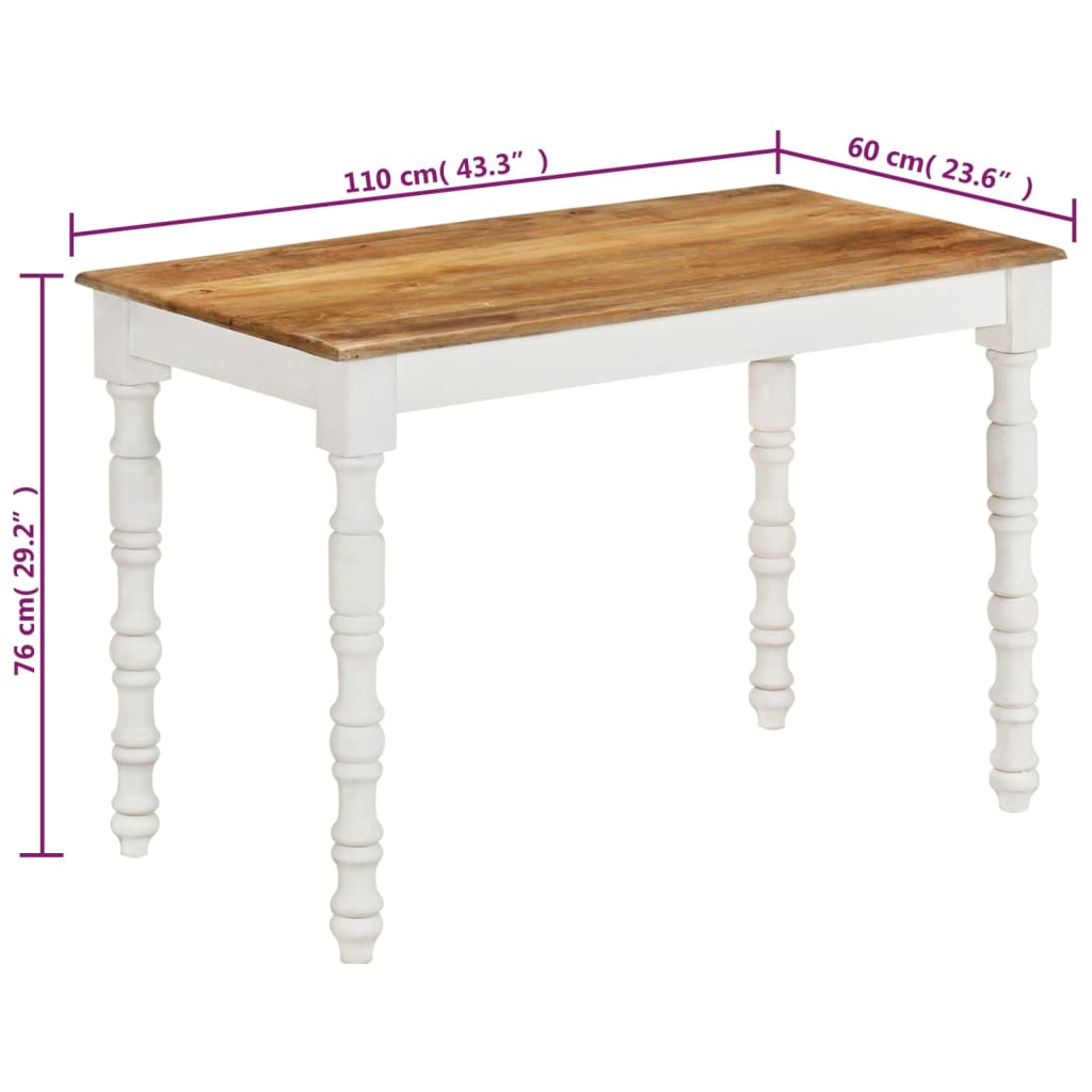 Table à dîner 110x60x76 cm Bois de manguier massif