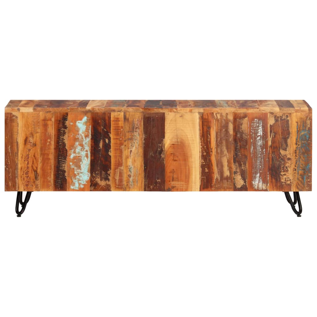 Meuble TV 110x30x40 cm Bois massif de récupération - XIOS