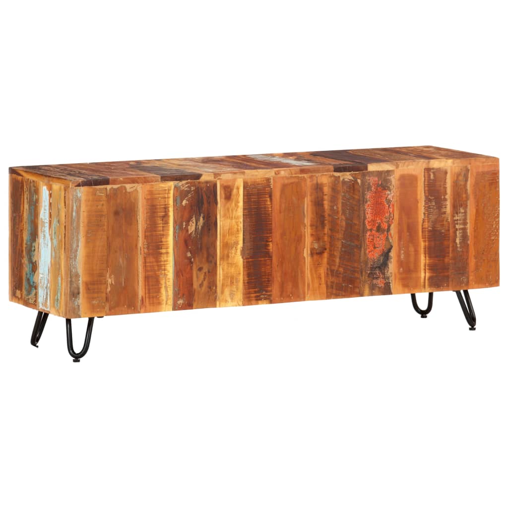 Meuble TV 110x30x40 cm Bois massif de récupération - XIOS