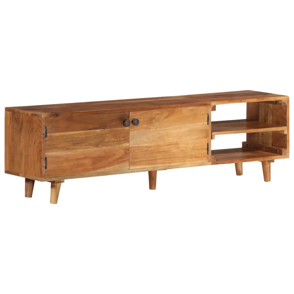 Meuble TV bois massif d'acacia avec finition miel 140x30x40 cm - XIOS