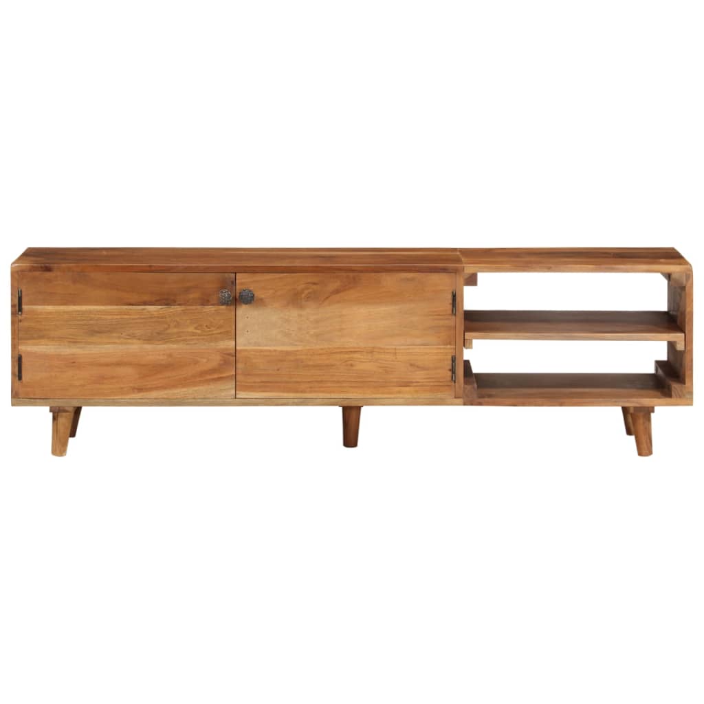 Meuble TV bois massif d'acacia avec finition miel 140x30x40 cm - XIOS