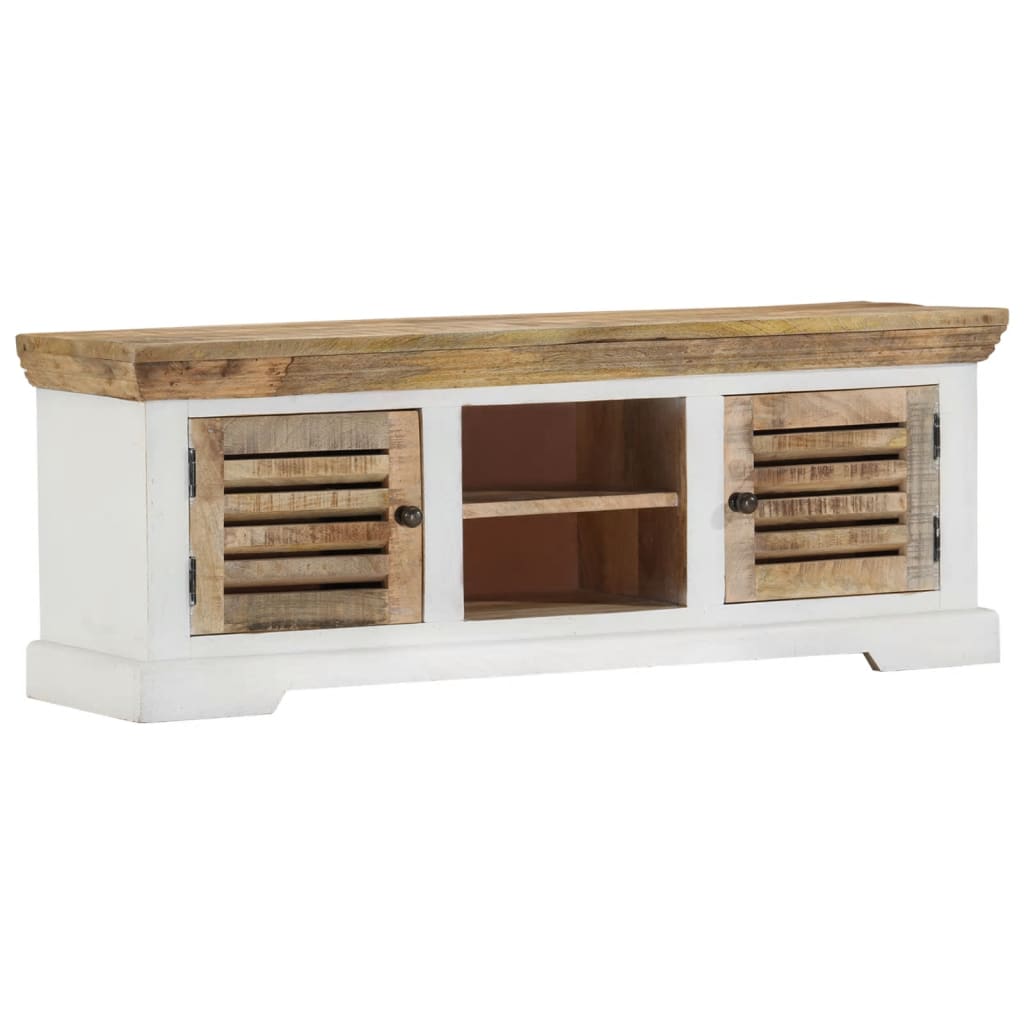Meuble TV 110x30x40 cm Bois massif de manguier - XIOS