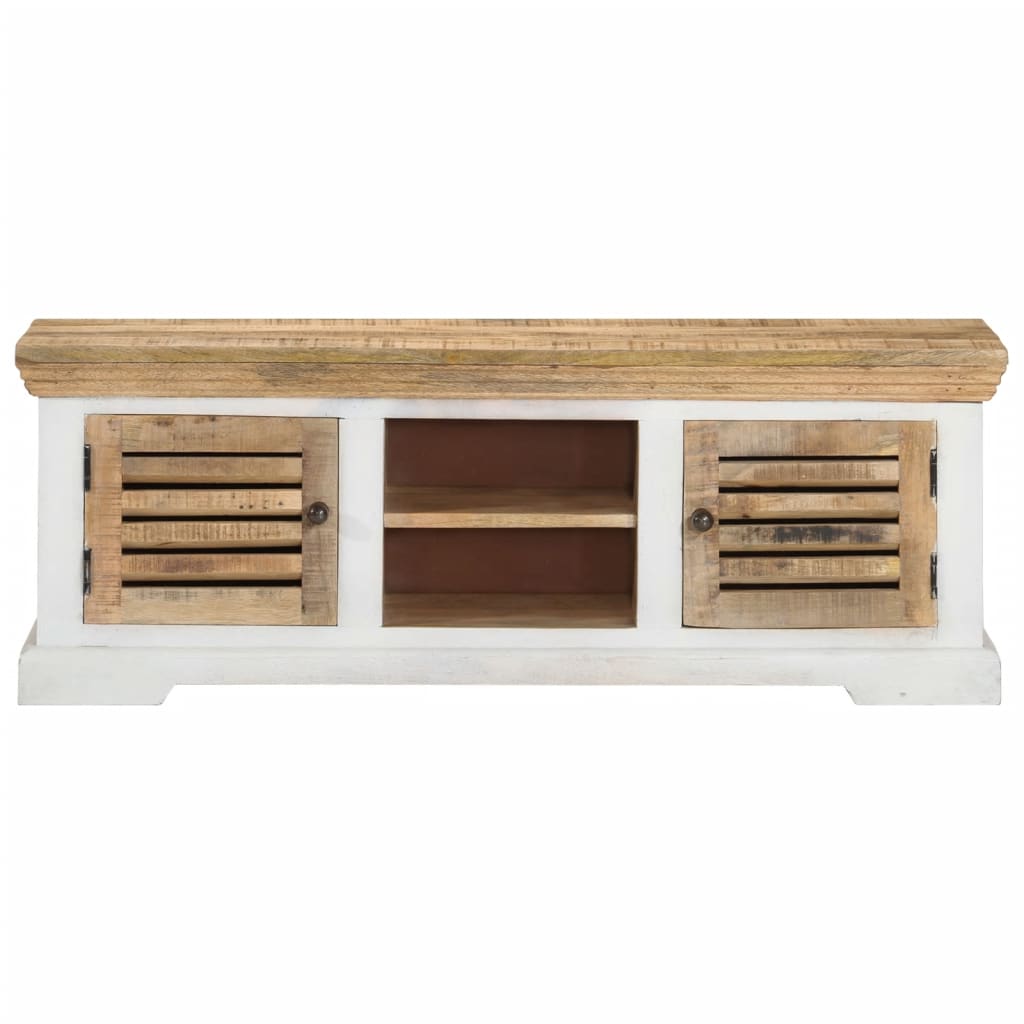 Meuble TV 110x30x40 cm Bois massif de manguier - XIOS