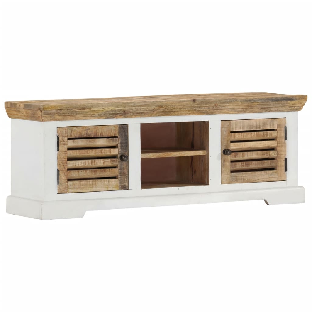 Meuble TV 110x30x40 cm Bois massif de manguier - XIOS