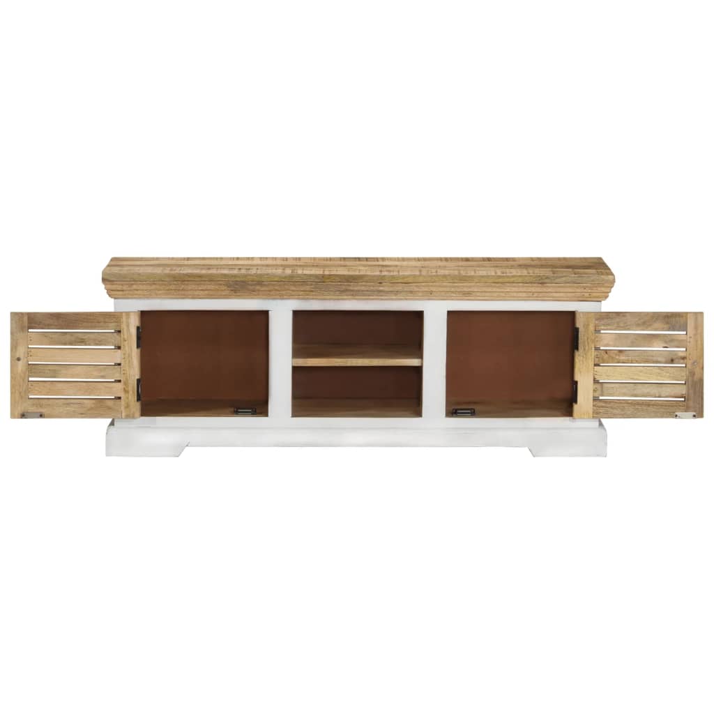 Meuble TV 110x30x40 cm Bois massif de manguier - XIOS