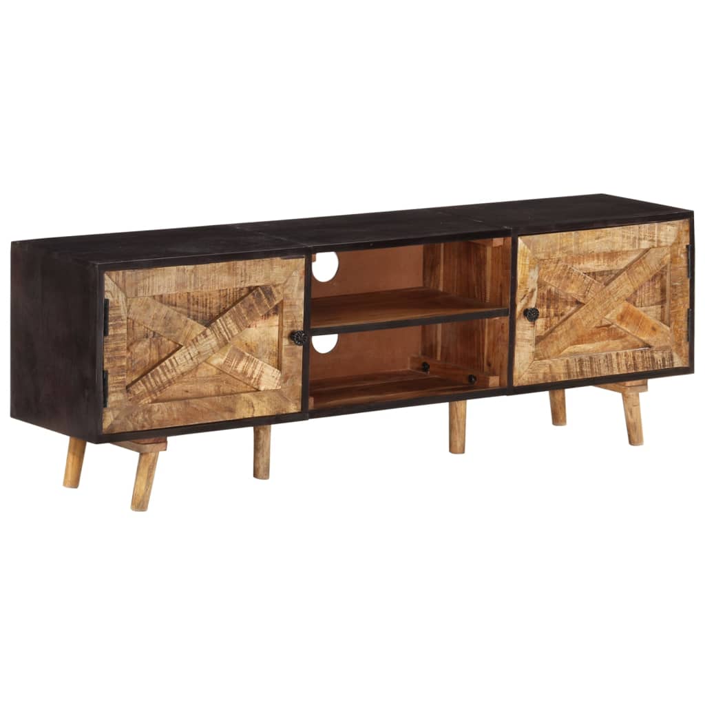 Meuble TV 140x30x46 cm Bois de manguier brut et d'acacia massif - XIOS