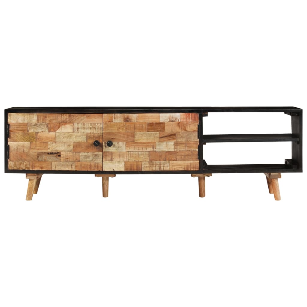 Meuble TV 140x30x45 cm Bois de manguier brut et d'acacia massif - XIOS