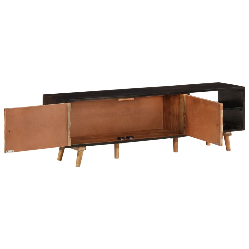 Meuble TV 140x30x45 cm Bois de manguier brut et d'acacia massif - XIOS