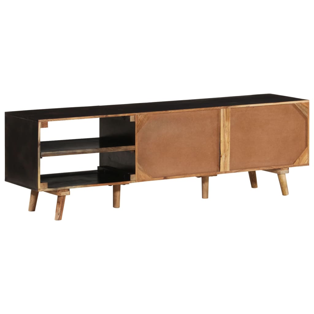 Meuble TV 140x30x45 cm Bois de manguier brut et d'acacia massif - XIOS