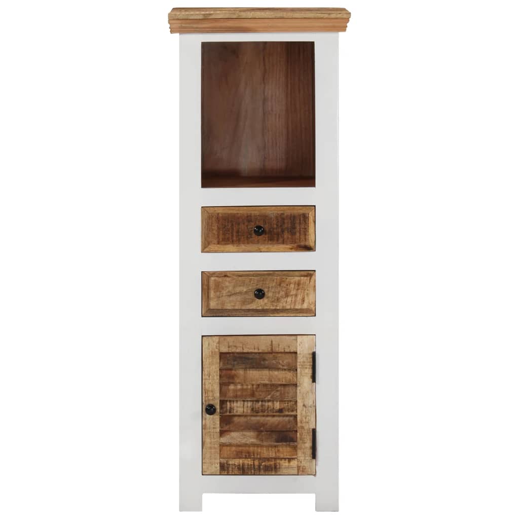 Buffet haut Marron/blanc 40x30x110cm Bois de manguier/ d'acacia