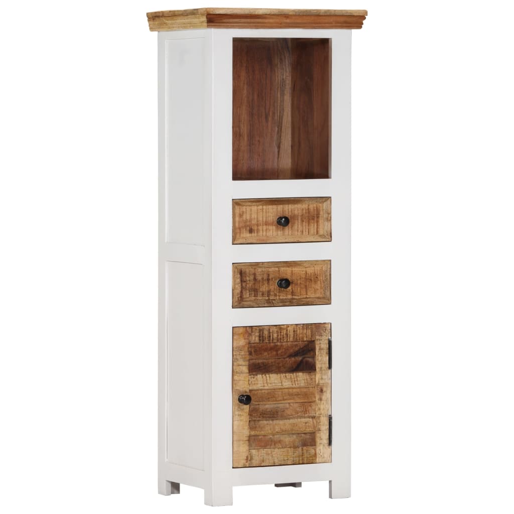 Buffet haut Marron/blanc 40x30x110cm Bois de manguier/ d'acacia