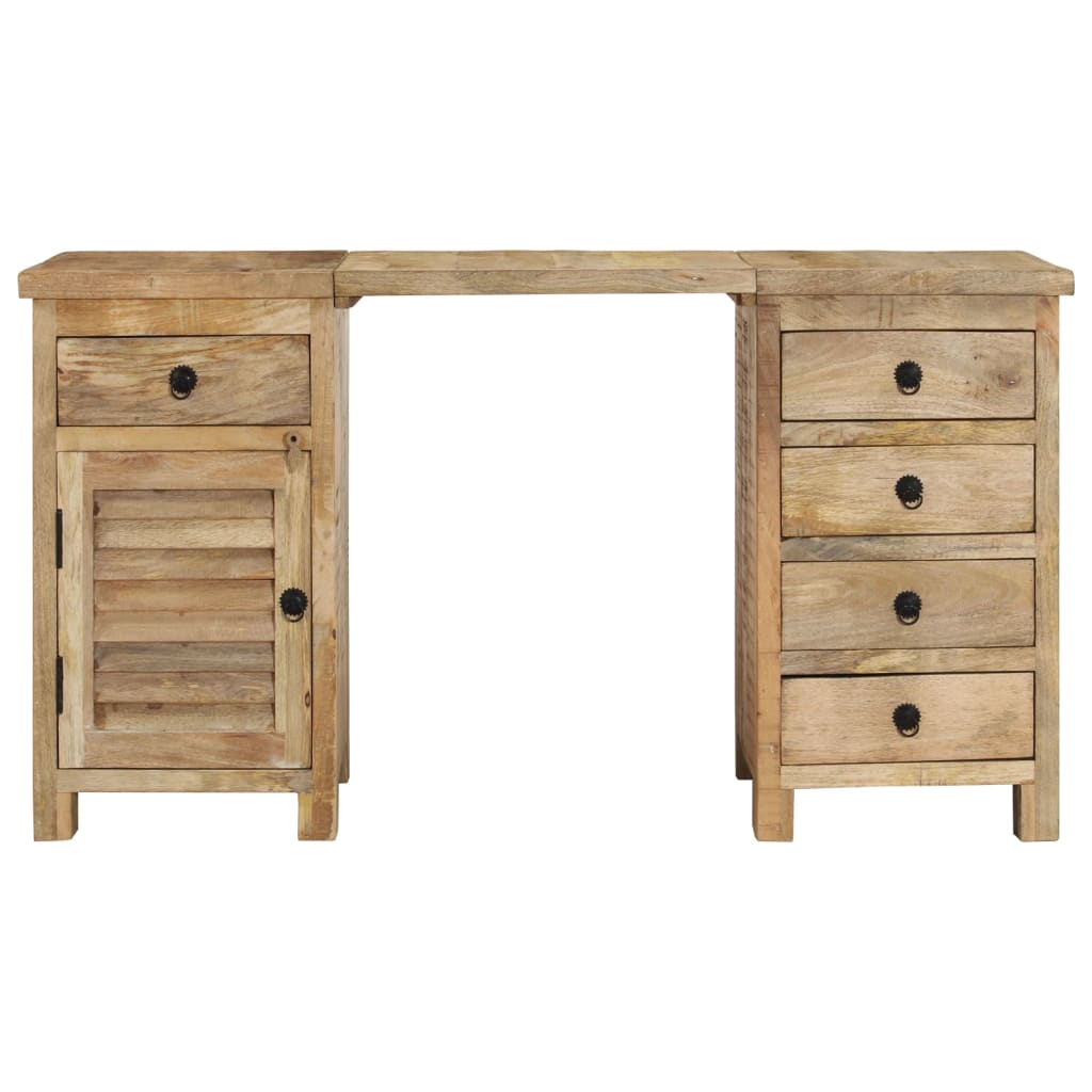 Bureau à caissons Bois de manguier massif 140x50x77 cm - XIOS