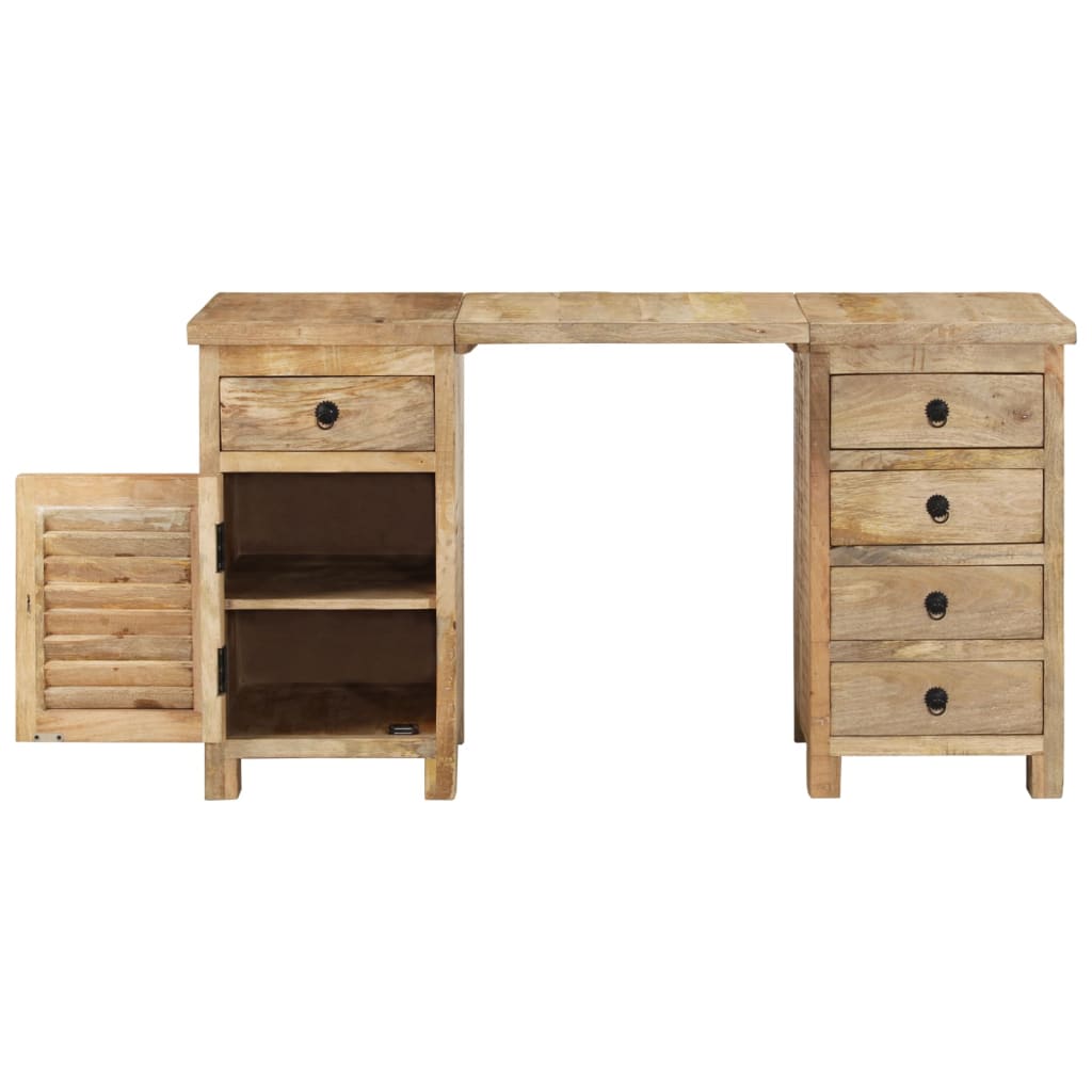 Bureau à caissons Bois de manguier massif 140x50x77 cm - XIOS