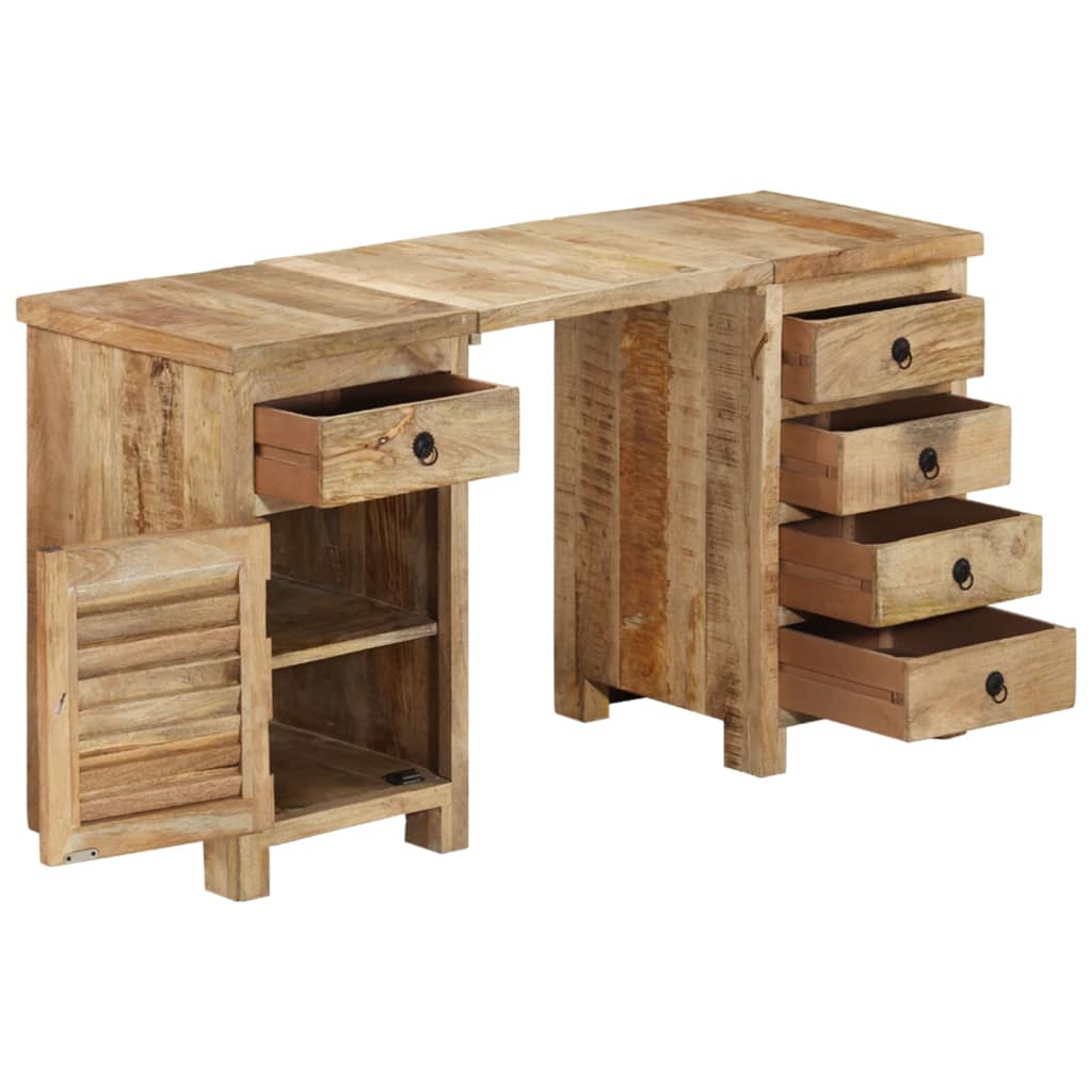 Bureau à caissons Bois de manguier massif 140x50x77 cm - XIOS