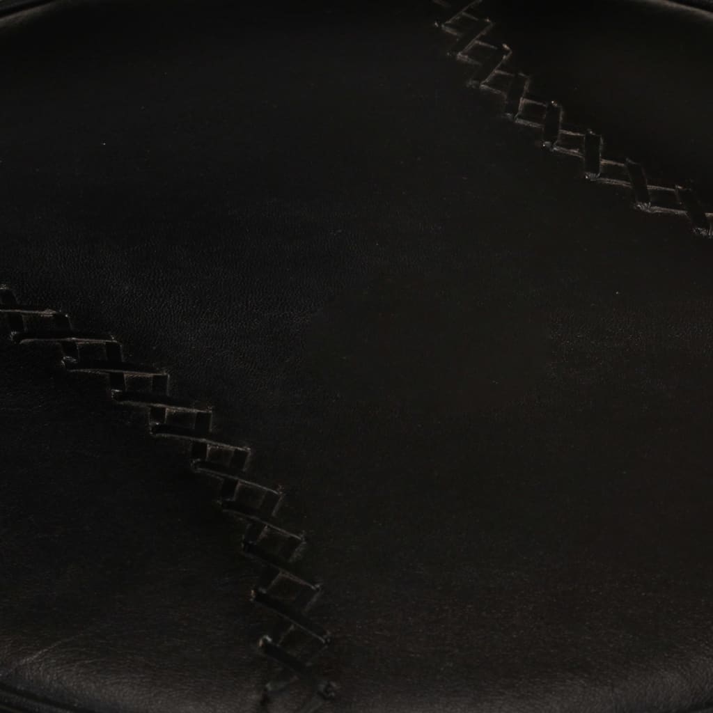 Tabourets de bar lot de 2 noir cuir de chèvre véritable - XIOS