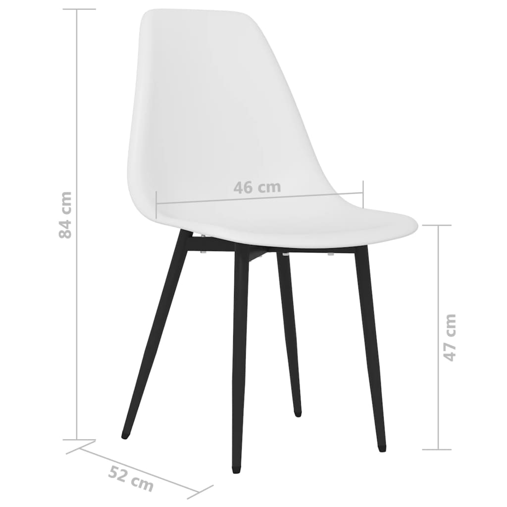 Chaises à manger lot de 6 blanc PP - XIOS