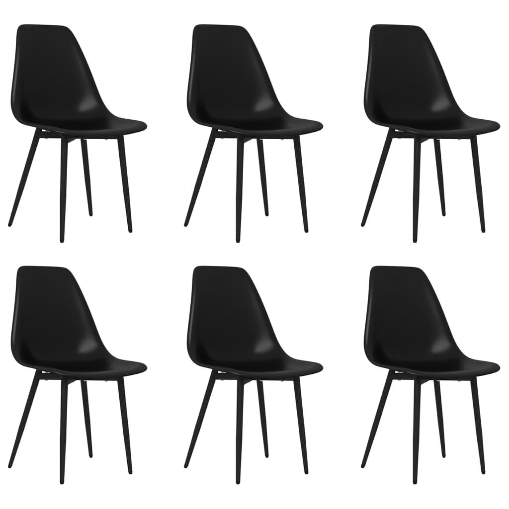 Chaises à manger lot de 6 noir PP - XIOS
