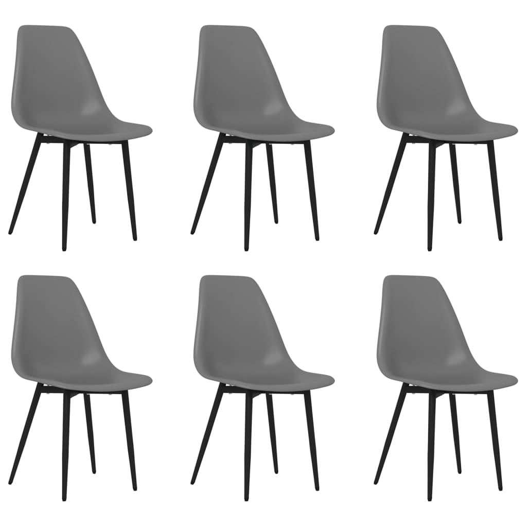 Chaises à manger lot de 6 gris PP - XIOS