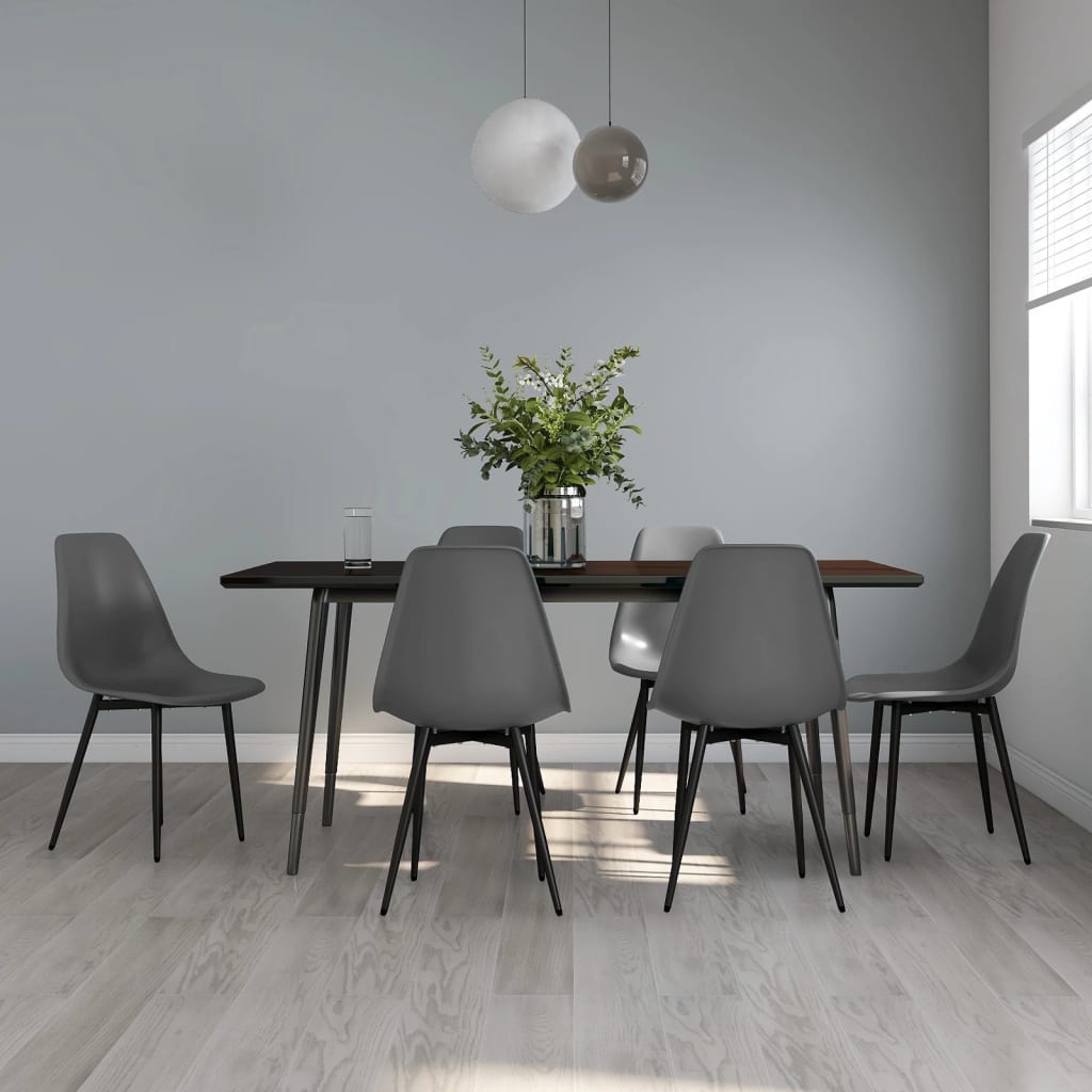 Chaises à manger lot de 6 gris PP - XIOS