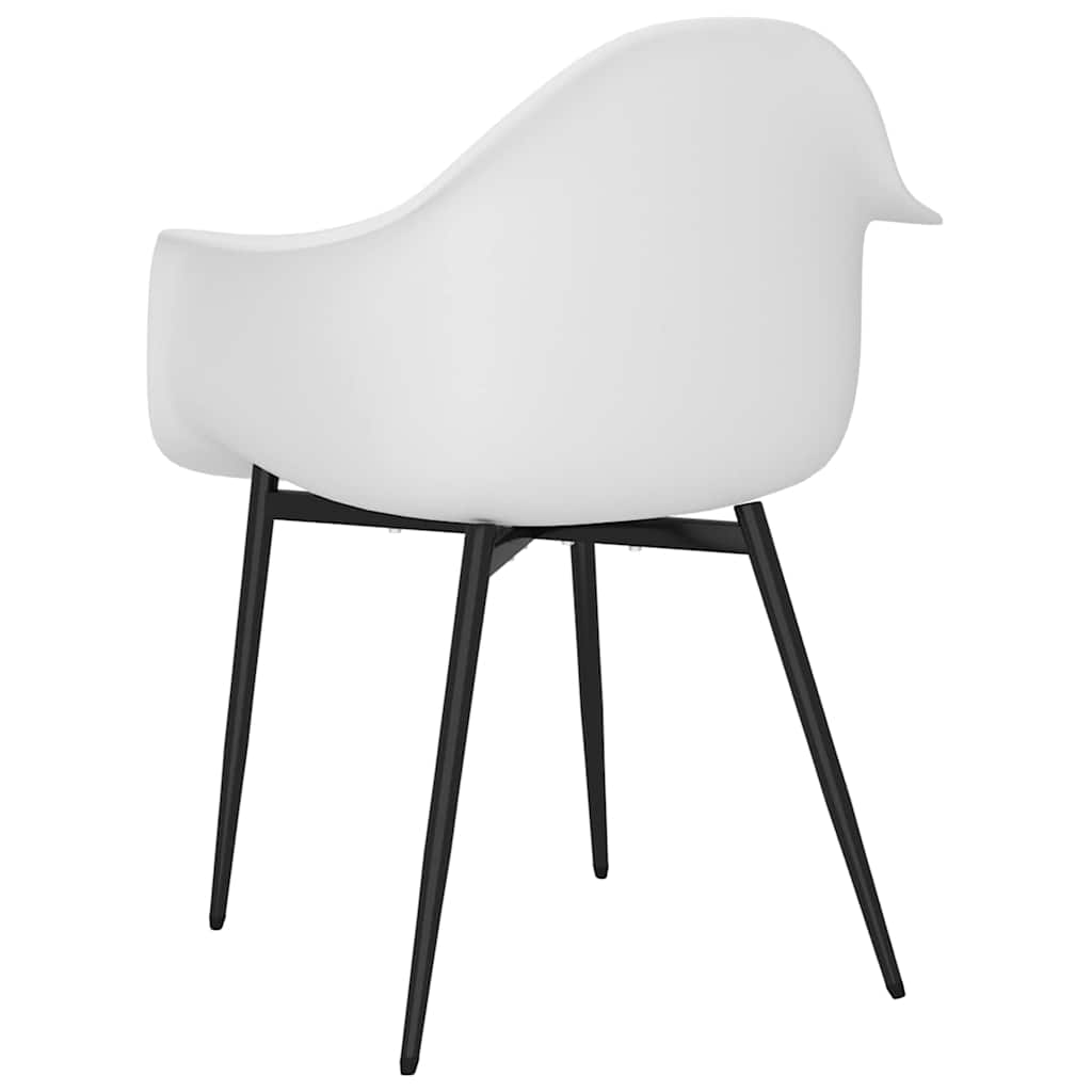 Chaises à manger lot de 6 blanc PP