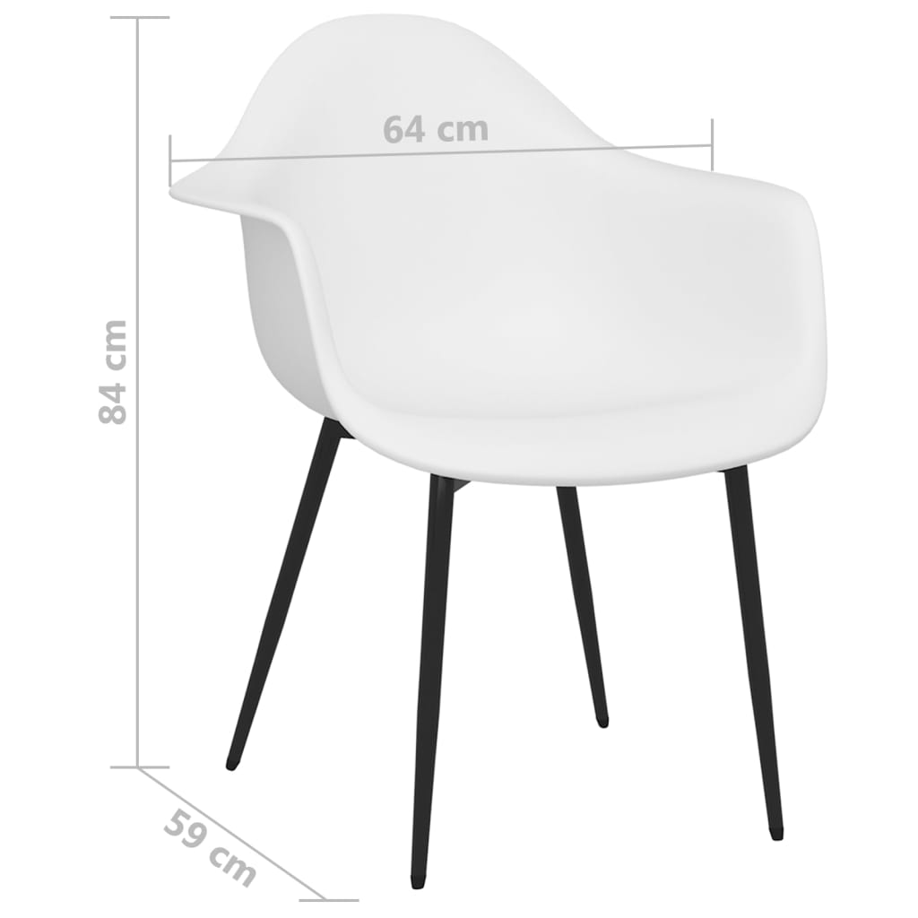 Chaises à manger lot de 6 blanc PP - XIOS