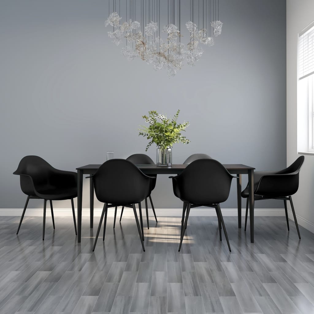 Chaises à manger lot de 6 noir PP - XIOS