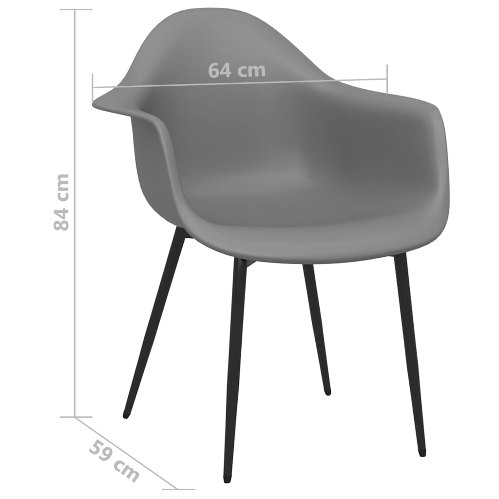 Chaises à manger lot de 6 gris PP - XIOS