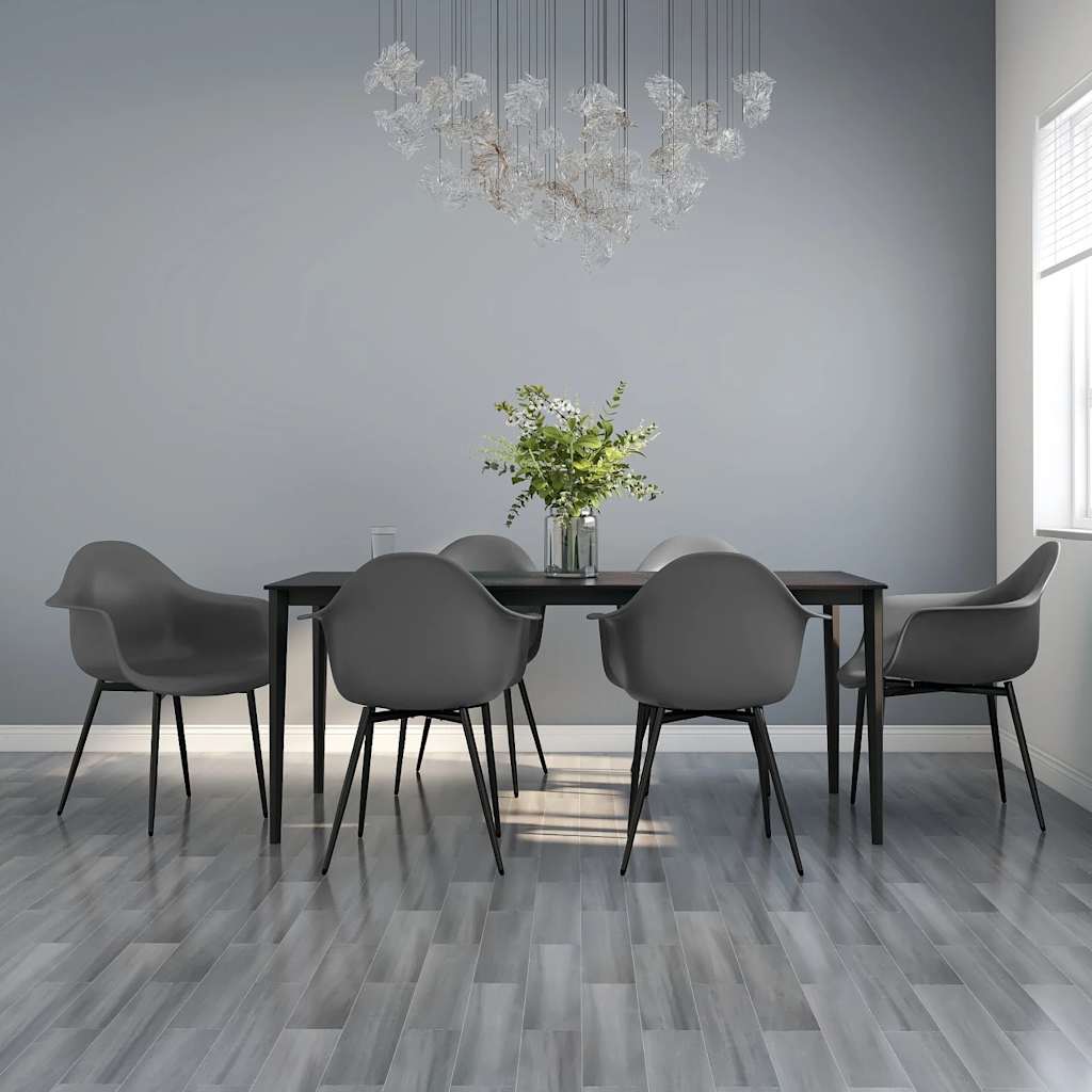 Chaises à manger lot de 6 gris PP - XIOS