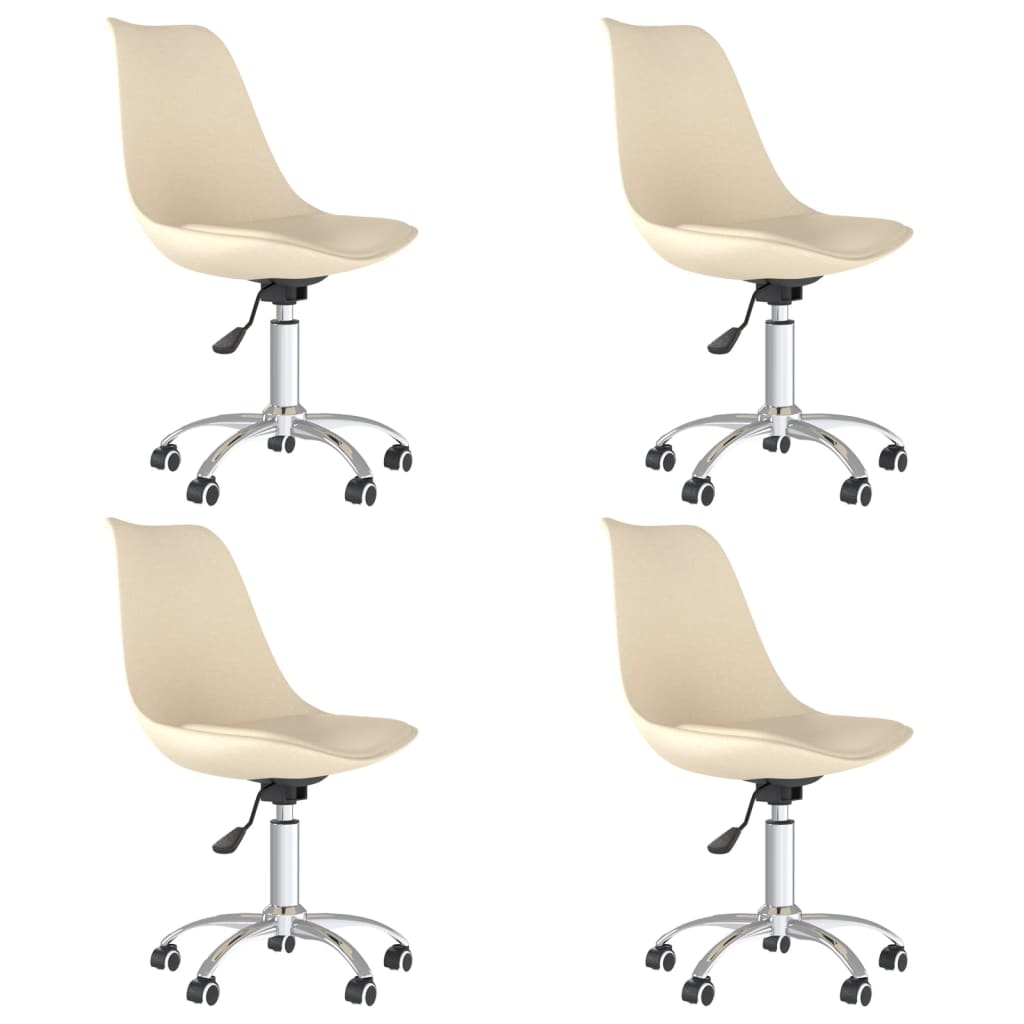 Chaises pivotantes à manger lot de 4 Crème Tissu - XIOS
