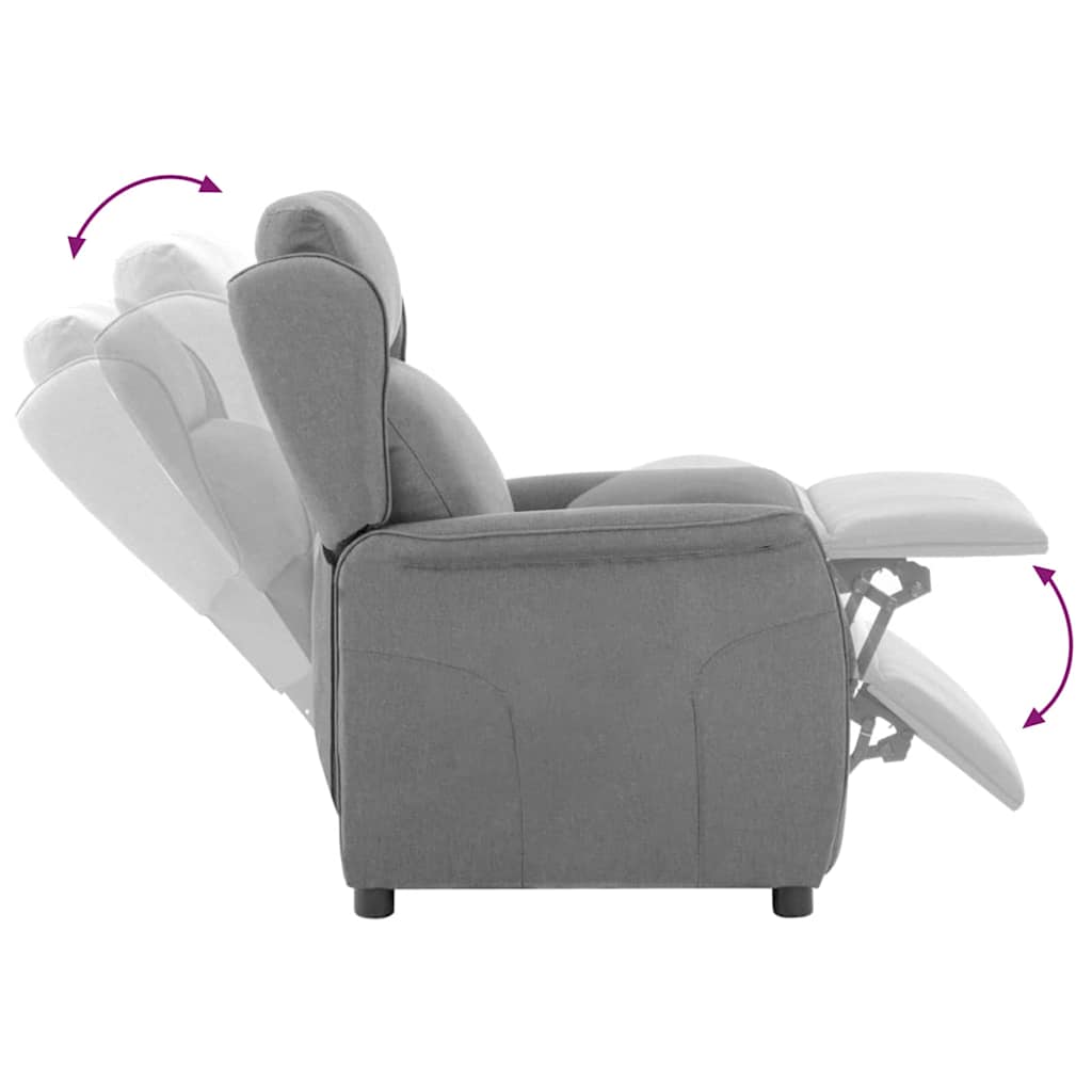 Fauteuil inclinable Gris clair 67.5 x 93.5 x 101.5 cm tissu - XIOS