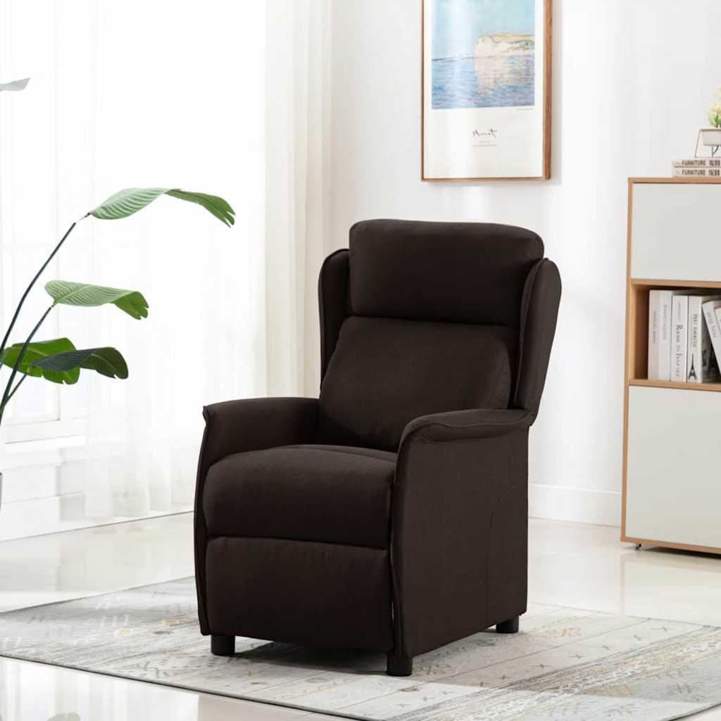 Fauteuil inclinable Marron foncé 67.5 x 93.5 x 101.5 cm tissu - XIOS