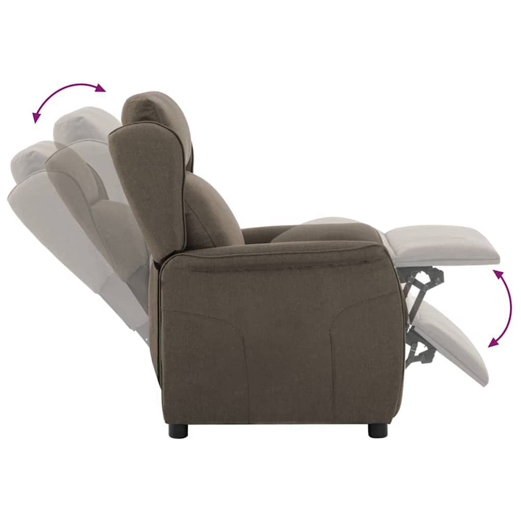 Fauteuil inclinable Taupe 67.5 x 93.5 x 101.5 cm tissu - XIOS