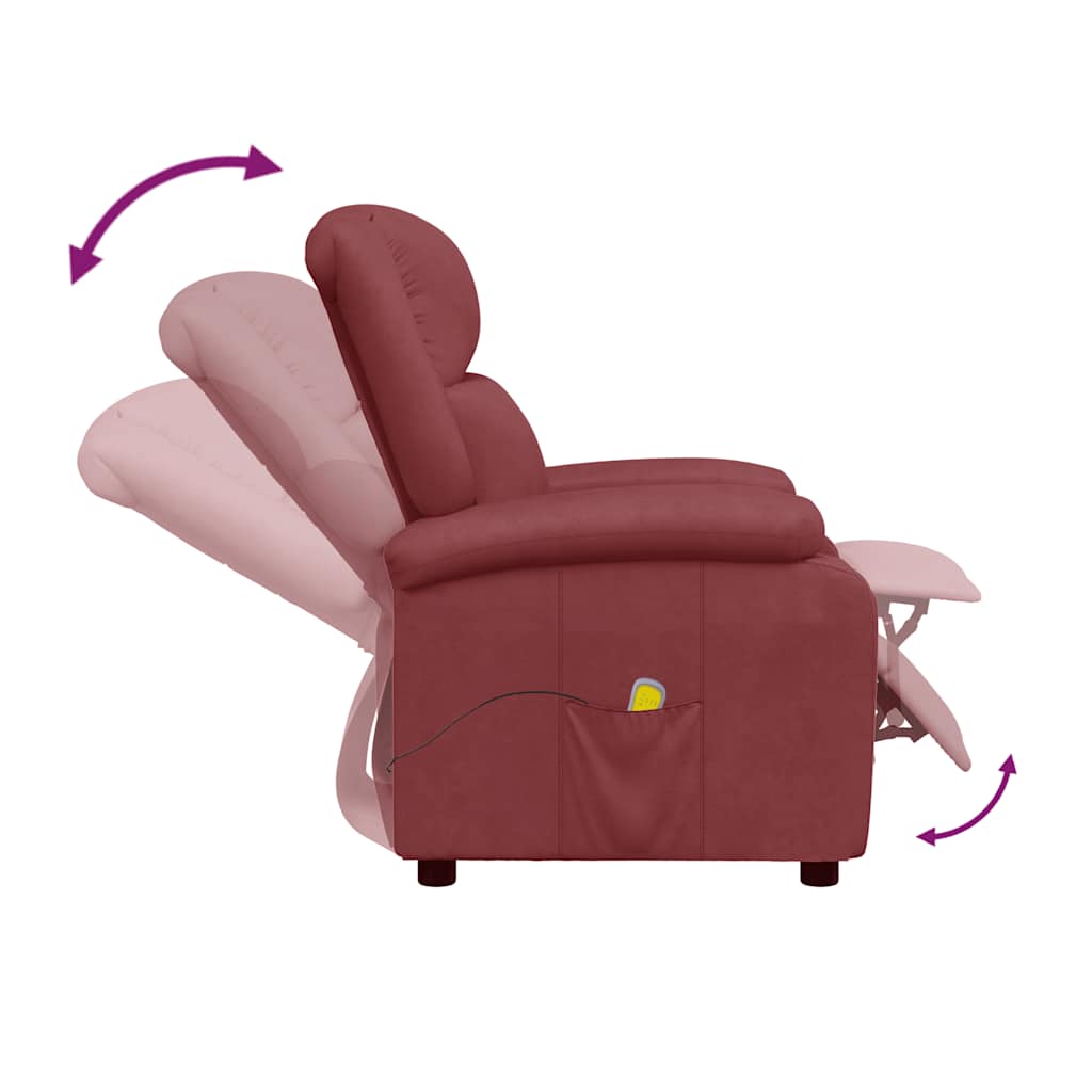 Fauteuil de massage Rouge bordeaux Similicuir - XIOS