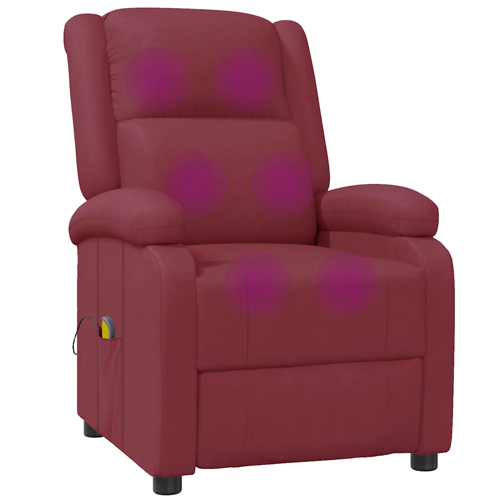 Fauteuil de massage Rouge bordeaux Similicuir - XIOS