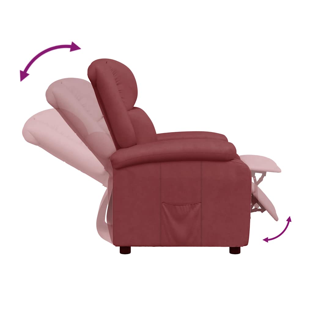 Fauteuil inclinable Rouge bordeaux Similicuir - XIOS
