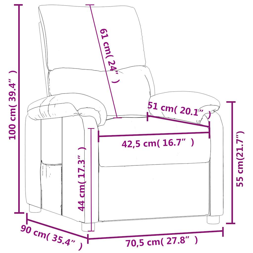 Fauteuil inclinable Gris foncé Tissu - XIOS