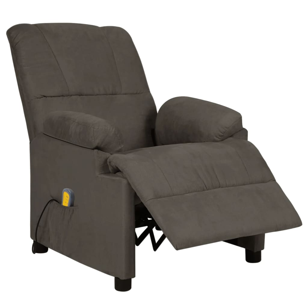 Fauteuil de massage gris foncé tissu microfibre - XIOS