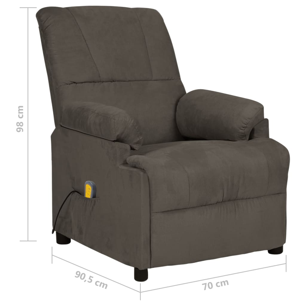 Fauteuil de massage gris foncé tissu microfibre - XIOS