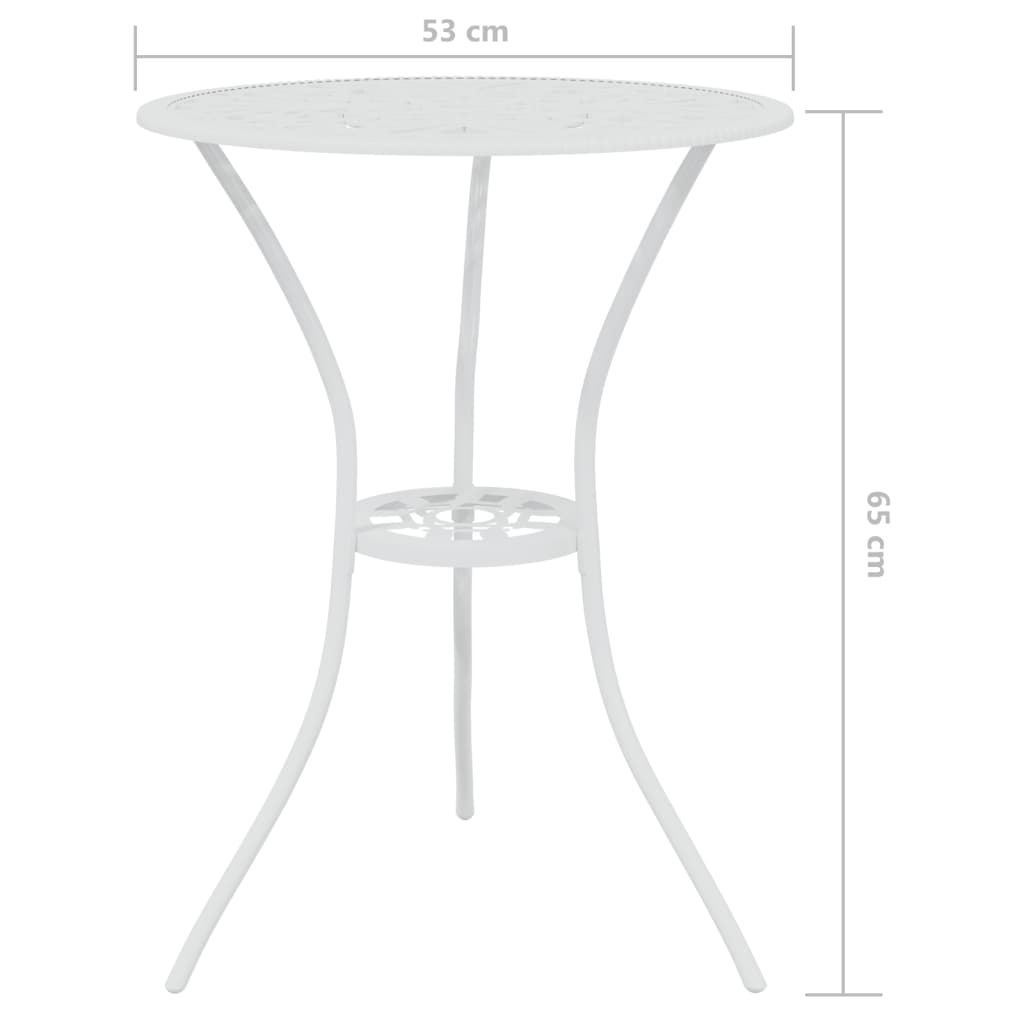 Ensemble de bistro 3 pcs Aluminium coulé Blanc