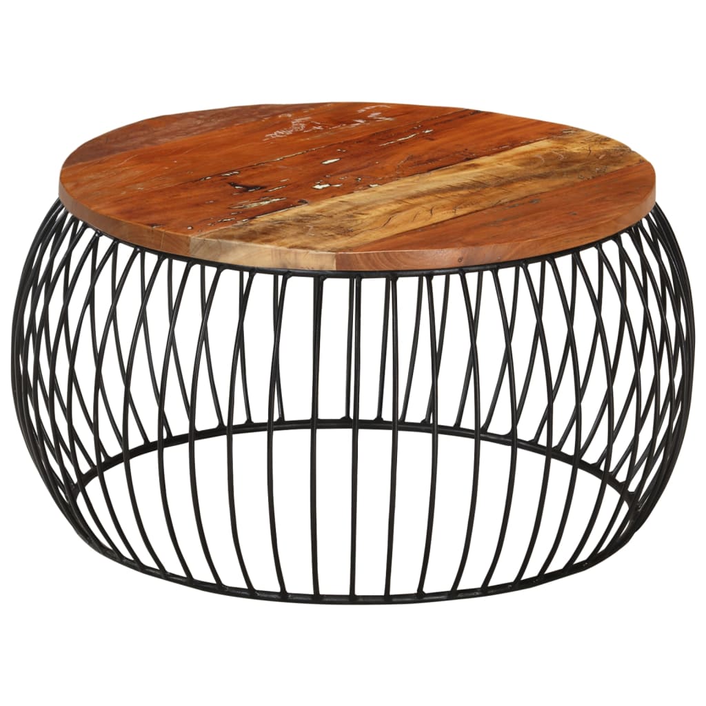 Table basse Ø68 cm Bois de récupération solide - XIOS