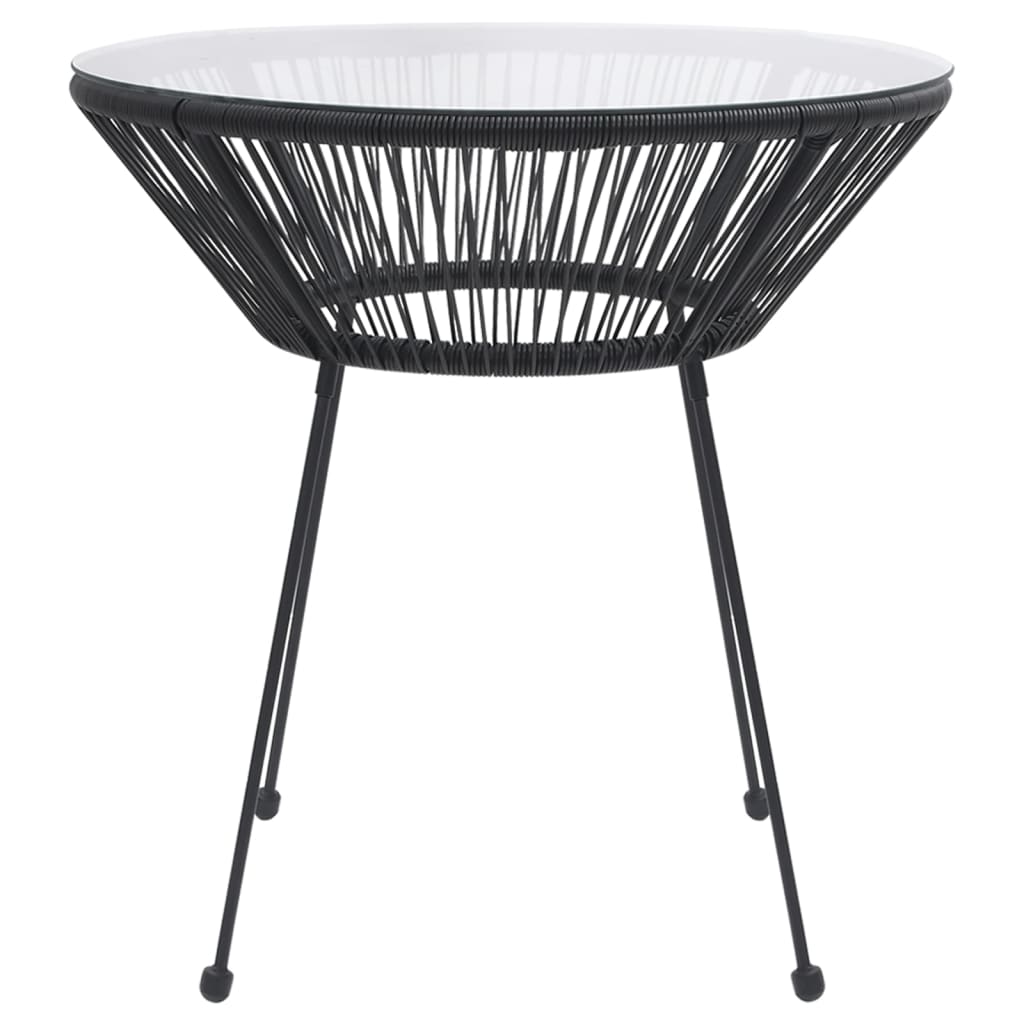 Ensemble à manger de jardin 3 pcs Noir