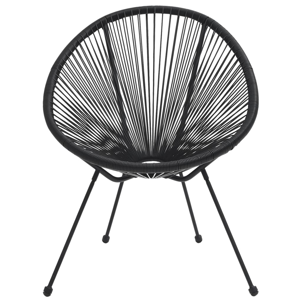 Ensemble à manger de jardin 3 pcs Noir