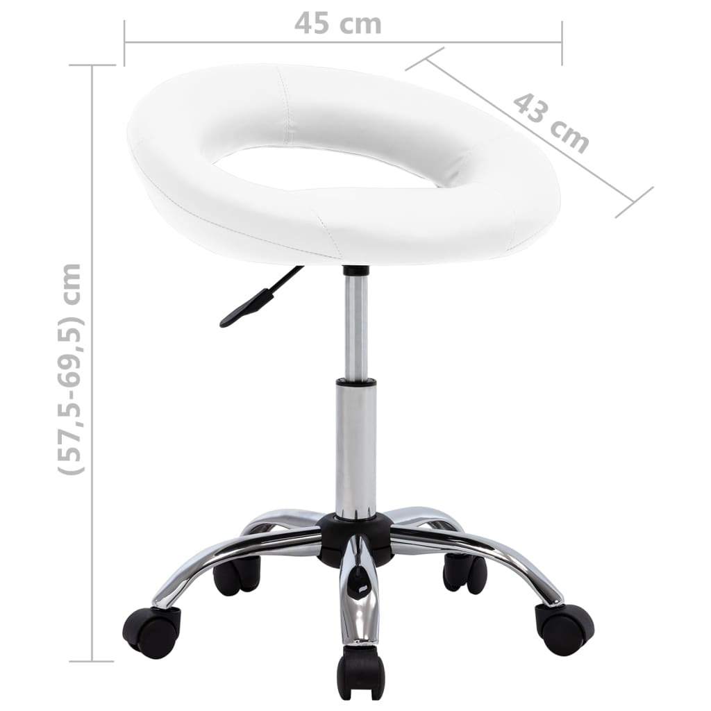 Chaise pivotante à manger Blanc Similicuir - XIOS