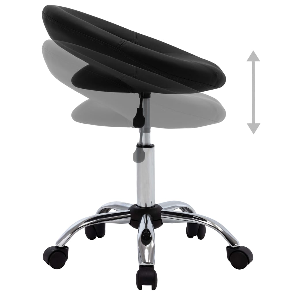 Chaise pivotante à manger Noir Similicuir - XIOS